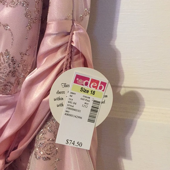 Deb sparkly pink dress prom style 18 - Picture 3 of 4